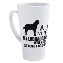 My Labrador Retriever Ate Your Stick Figure Family 17 Oz Latte Mug - $40.00