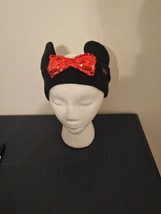 Disney Minnie Mouse Ears Sweater Head Band Stretchable Red Sequin Bow FR... - £11.61 GBP