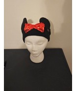 Disney Minnie Mouse Ears Sweater Head Band Stretchable Red Sequin Bow FR... - £11.80 GBP