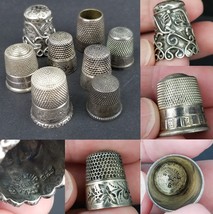 vintage antique sterling 925 thimble lot x8 Taxco village scene ESTATE SALE - $2,246.40 MXN