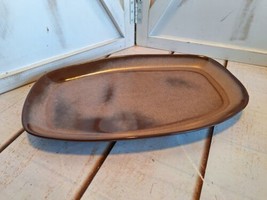 Vintage Frankoma Platter Serving Tray Dish 5Q Plainsman Brown Two-Tone 8 X 13.5&quot; - £14.73 GBP