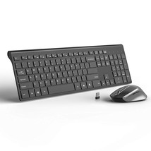 Wireless Keyboard And Mouse, 2.4G Usb Ultra Slim Full Size Ergonomic Rechargeabl - £48.74 GBP