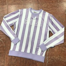 Men&#39;s Fila Lavender | White Stripes Velour Sweatshirt - $59.00