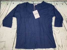 Womens Tops Scoop Neck Basic Solid T Shirt Bamboo Undershirt XXL Blue - £16.10 GBP