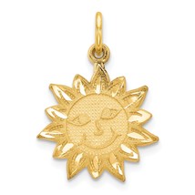 10K Yellow Gold Smiling Sun Charm Jewelry FindingKing 20 X 18mm  - £57.55 GBP
