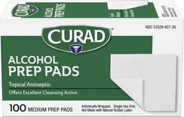 CURAD Alcohol Prep Pads 100 EACH (Pack of 3 Boxes) - $12.99