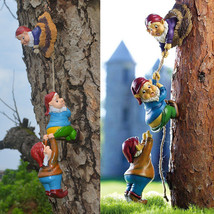 Usa Resin Climbing Dwarfs Sculpture Gnom-E Art Statue Garden Ornament Ho... - £20.29 GBP