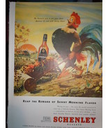 Vintage Schenley Blended Whiskey Rooster Print Magazine Advertisement 1946 - $15.07 CAD