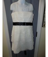 Watters &amp; Watters Ivory W/Black Ribbon Flower Girl Dress Size 8 Girl&#39;s EUC - $72.00