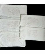 Vintage Stamped Flour Sack Tea Towels Cats Kittens Lot of 5 Dish Towels - $34.36 CAD