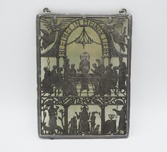 The Last Supper Colgante de Pared Ventana Panel Plato Decorativo Metal Y... - £66.29 GBP