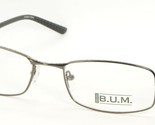 NEW B.U.M. Equipment MARATHON GUNMETAL EYEGLASSES GLASSES FRAME 52-19-140mm - $32.67