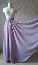 Lavender Maxi Chiffon Skirt Summer Wedding Bridesmaid Plus Size Chiffon Skirt