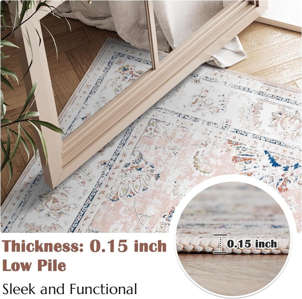 Charming Retro Floral Runner Rug 2x12 - Perfect for Hallways & Kitchens Item image 8
