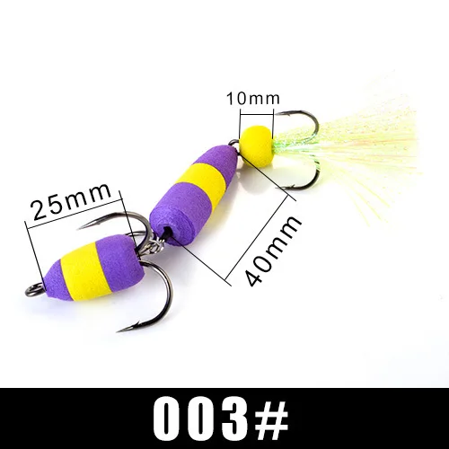  fishing lure insect bait three anchor hook fake bait string hook foam bait carpfishing thumb200