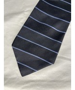 Vintage Tommy Hilfiger Tie Blue 2 Tone Striped 100% Silk USA Made - $184.02 MXN