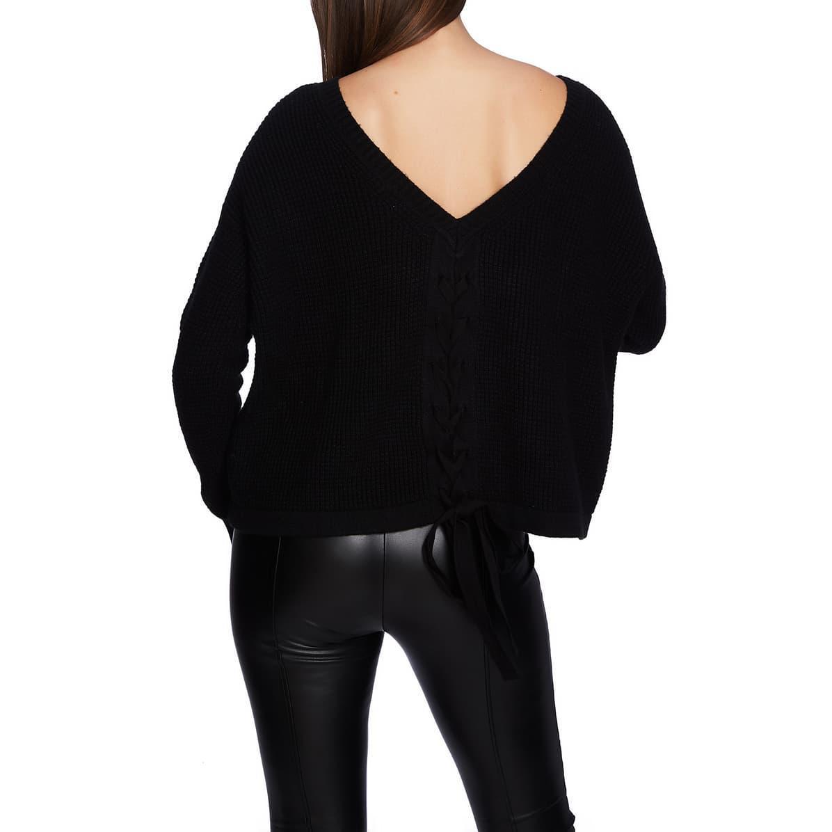 Womens Lace-up Wafflestitch Pullover and 50 similar items