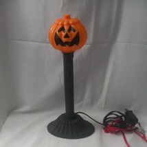 Vintage 1997 Halloween Jack O Lantern Pumpkin Candlestick Light 10 in Blow Mold  - £19.75 GBP
