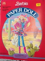 Golden Mattel Vintage Barbie Western Theme Paper Doll Book 1990 Uncut - $14.85