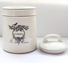 Vintage Ceramic Cookies Jars,Retro Bird and Flower Design,Large Kitchen Organiza - £46.66 GBP