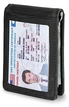 Mens Wallet RFID Blocking Bifold Slim Genuine Leather Minimalist Charcoal Black - £70.01 GBP