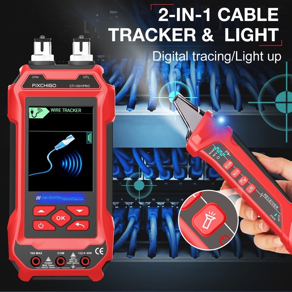 New/Sealed FIXCHIGO MT0003-RD Red Multifunctional Network Cable Tester Item image 9