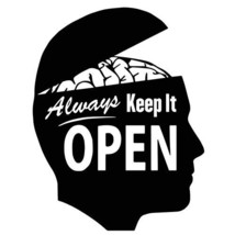 Always Keep An Open Mind sticker VINYL DECAL Think for Yourself While It... - $7.12