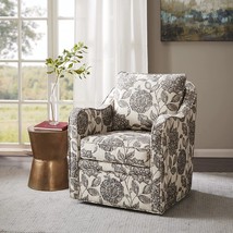 Madison Park Brianne Swivel Chair - Solid Wood, Plywood, Metal Base, Multi - £368.00 GBP