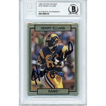 Henry Ellard Los Angeles Rams Auto 1990 Action Packed Autograph Card Beckett BAS - £61.67 GBP
