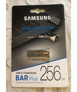 SAMSUNG BAR Plus 256GB - 400MB/s USB 3.1 Flash Drive Silver (MUF-256BE3/AM) - $652.77 MXN