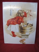 Retro Styled Ivory Soap Girl Washing Decorative Metal Tin Sign Made in t... - $24.74