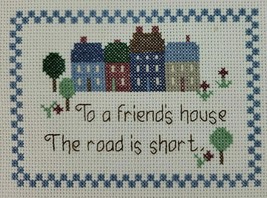 Friend Embroidery Finished Sampler Cottage Core Finished Farmhouse Country Vtg - £7.86 GBP