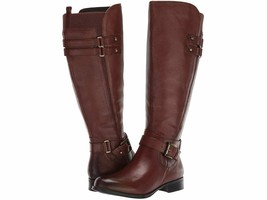 New Naturalizer Brown Leather Wide Calf Tall Riding Boots Size 8.5 W Wide $169 - £124.14 GBP