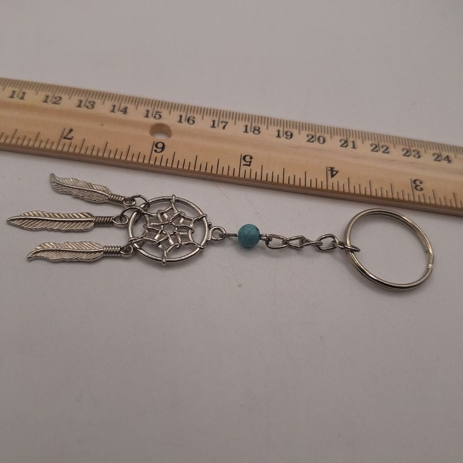 Dreamcatcher Key Chain With Faux Turquoise Bead - $7.20