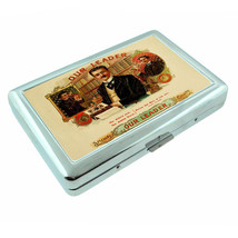 Vintage Cigar Box Poster D13 Silver Metal Cigarette Case RFID Protection Wallet - £13.19 GBP