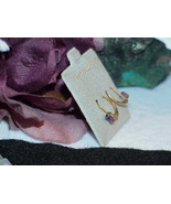 10K .30ct Amethyst Oval earrings Lever Back dangle Yellow Gold Dainty Te... - £103.56 GBP