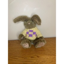 Vintage Easter Bunny Plush Rabbit Spring Sweater Flowers Chrisha Playful... - $14.25
