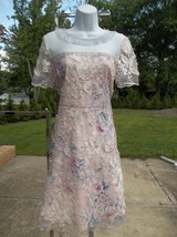 Nwt T.Tahari Gorgeous Feminie Pink Floral Dress 10 - £63.70 GBP