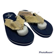 Norty Boy&#39;s Lightweight Canvas Strap Thong Flip Flop Navy Size 6 Kids NWT shoes - £12.18 GBP