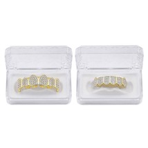 Topgrillz Hip Hop Grillz Iced Out Aaa Zircon Fang Mouth Teeth Grillz Caps Top &amp; - £27.83 GBP