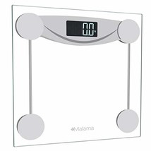 Malama Digital Body Weight Bathroom Scale, Weighing Scale With Step-On, Silver - £31.35 GBP