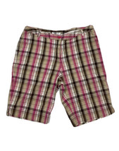 Hannah Women Size 10p (Measure 31x10) Pink Plaid Stretch Utility Shorts - £8.64 GBP