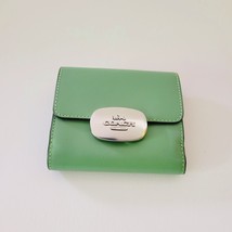Coach CP254 Leather Eliza Small Wallet Trifold Soft Green Clutch - $83.41