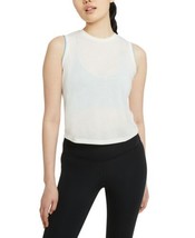 Nike Womens Crochet-Trimmed Yoga Tank Top Size X-Small Color Sail White - £38.93 GBP