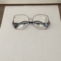 New Old Stock Audrey Hepburn Silhouette Blue &amp; Clear Plastic Glasses 54-... - £35.84 GBP