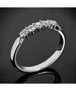 Anniversary Ring 1.25Ct Round Cut Diamond Wedding Band 14K White Gold Si... - £181.69 GBP
