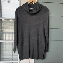 Adrienne Vittadini Gray Cowl Neck Ribbed Knit Women&#39;s Sweater Size Medium - $18.01