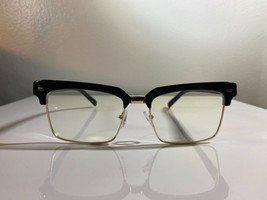 Unisex, Malcom X style eyeglasses with clear lenses and black &amp; gold frame. - $10.00