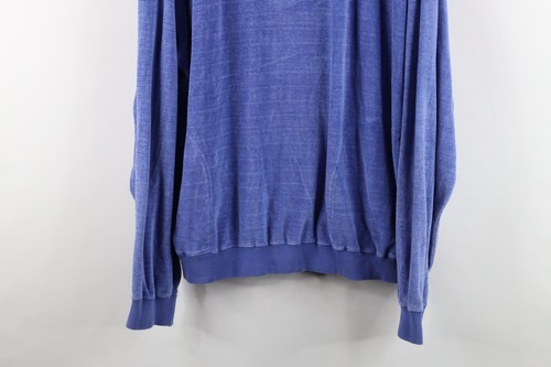 Vintage 90s Streetwear Mens XL Faded Striped Velour Long Sleeve Pullover Polo Item image 3