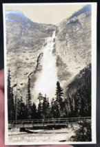 Vintage RPPC Takakkaw Falls Yoho National Park BC Canada Postcard Byron Harmon - $13.99